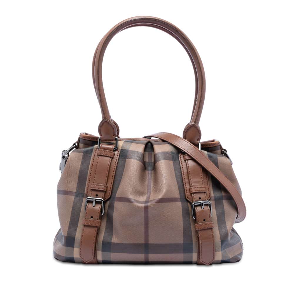Burberry Smoke Check Coated Canvas Northfield Satchel