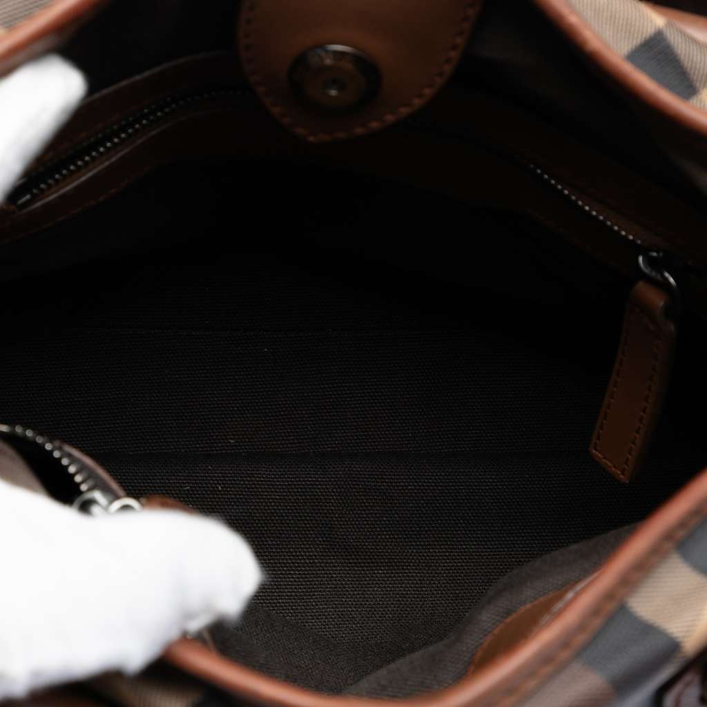 Burberry Smoke Check Coated Canvas Northfield Satchel - 4