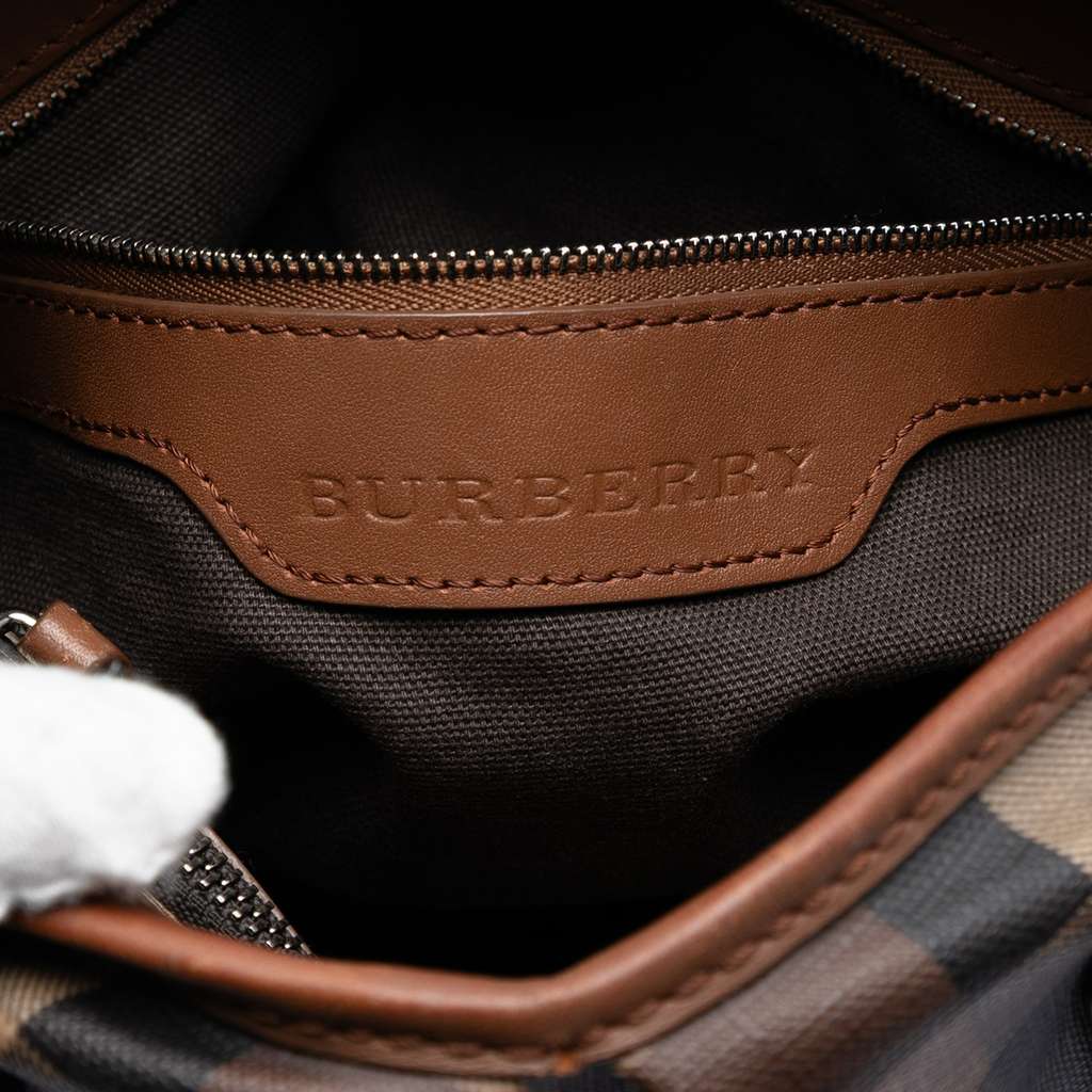 Burberry Smoke Check Coated Canvas Northfield Satchel - 5