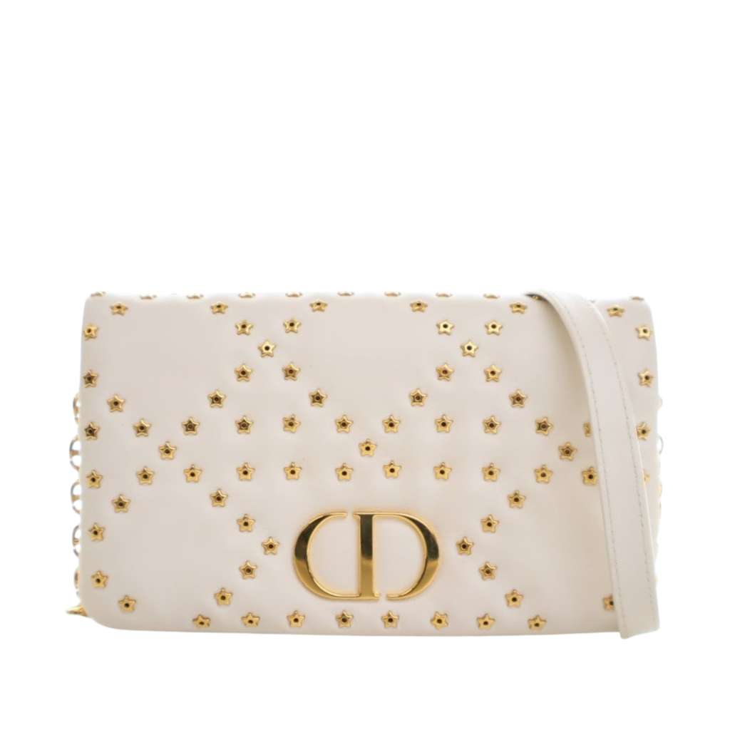Dior Mini Lambskin Macrocannage Lucky Star Studded Caro Crossbody