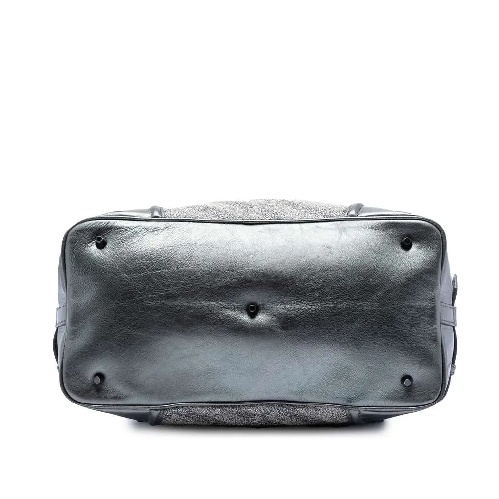 Burberry Glitter Smoke Check Canvas Check Satchel Silver Canvas Very good - Inside View