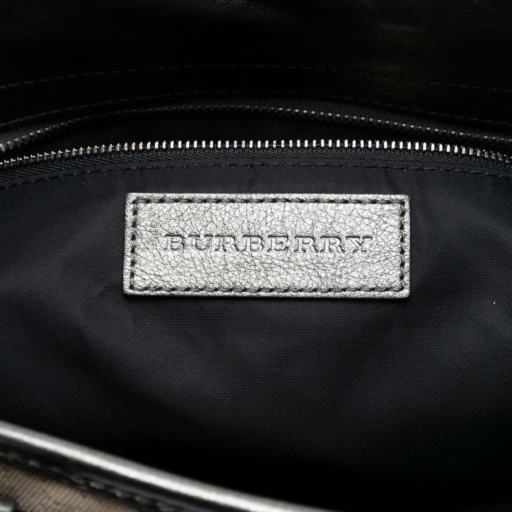 Burberry Glitter Smoke Check Canvas Check Satchel - 5