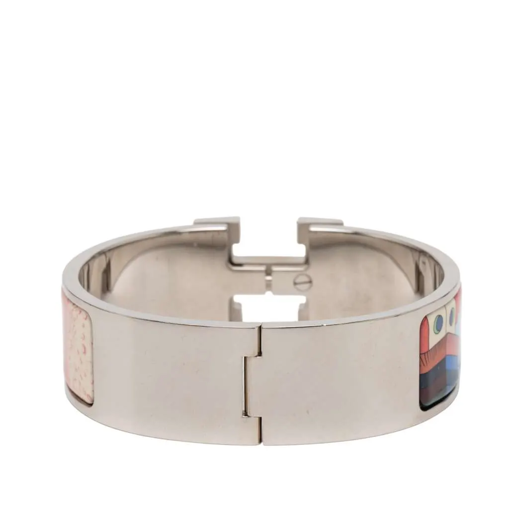 Hermès Wide Enamel Cosmographia Universalis Clic Clac H Bracelet PM Blue Very good - Inside View