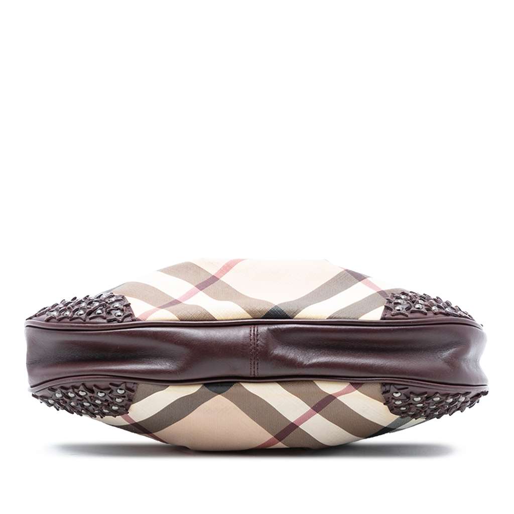 Burberry Supernova Check Coated Canvas Star Studded Hernville Hobo - 3