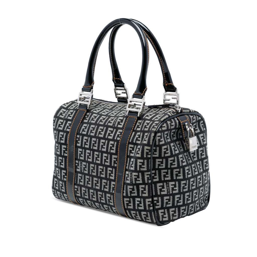 Fendi Small Zucchino Canvas Forever Bauletto Boston Bag - 2