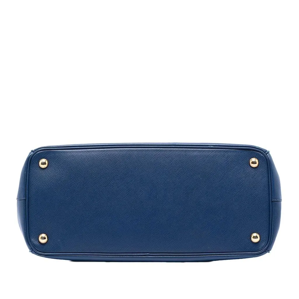 Prada Medium Saffiano Lux Galleria Double Zip Satchel Blue Leather Very good - Inside View