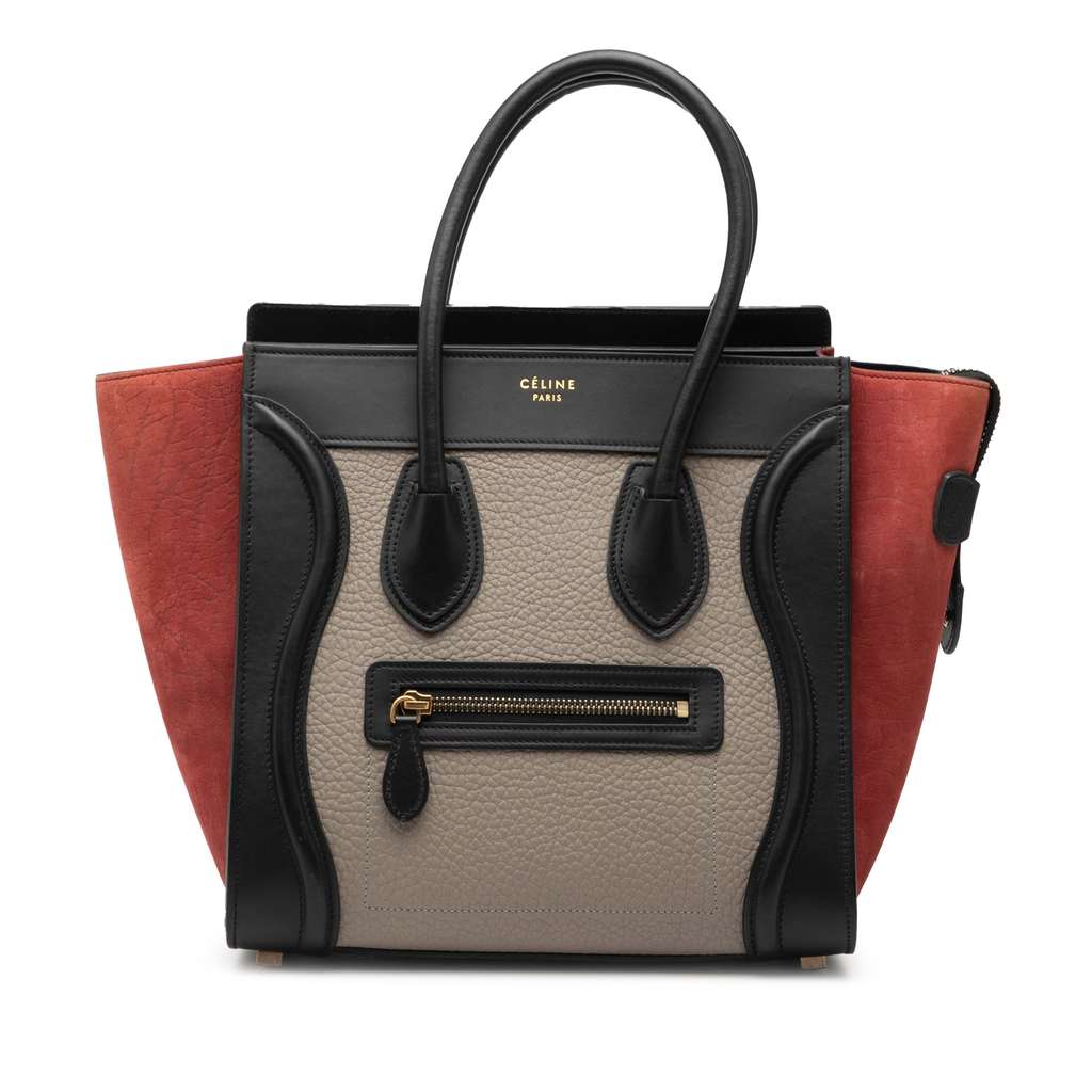 Celine Micro Tricolor Leather Luggage Tote