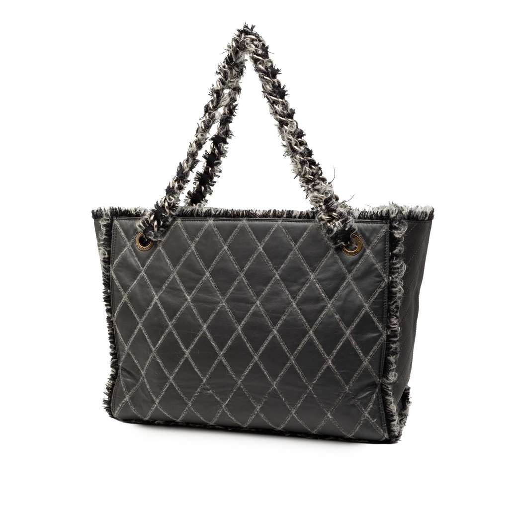 Chanel CC Quilted Calfskin Tweedy Shopping Tote - 2