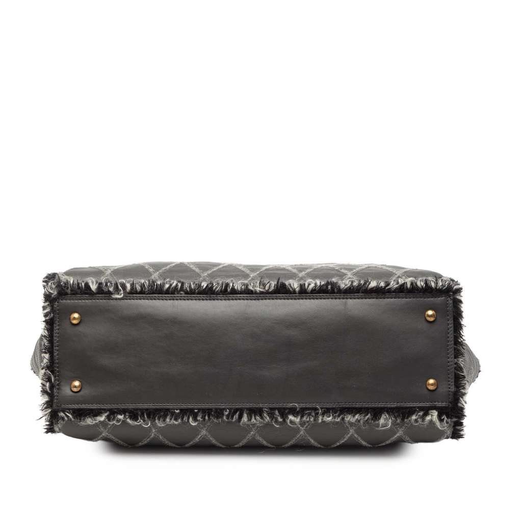 Chanel CC Quilted Calfskin Tweedy Shopping Tote - 3