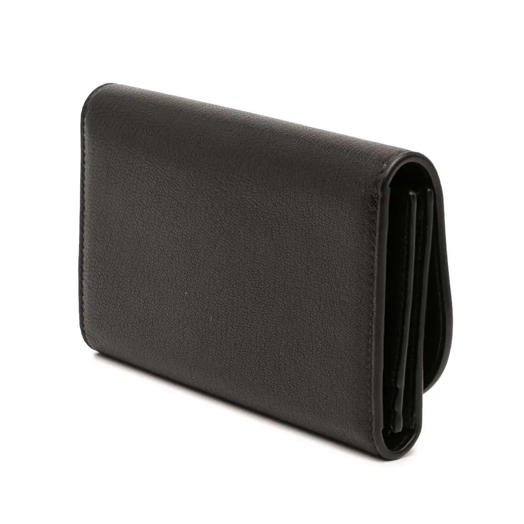 Dior Goatskin Saddle Long Wallet Black Leather Very good - Back View