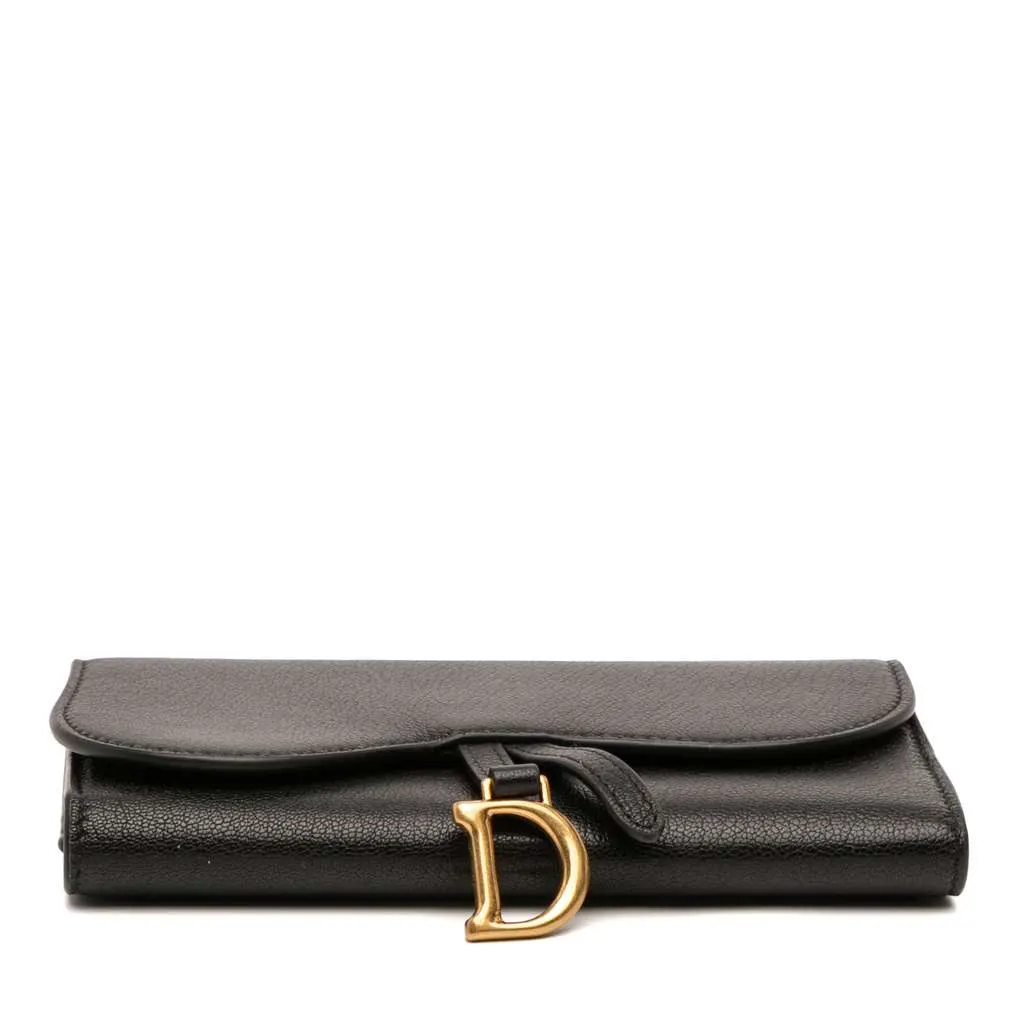 Dior Goatskin Saddle Long Wallet Black Leather Very good - Inside View