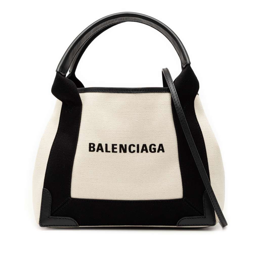 Balenciaga Canvas Navy Cabas XS