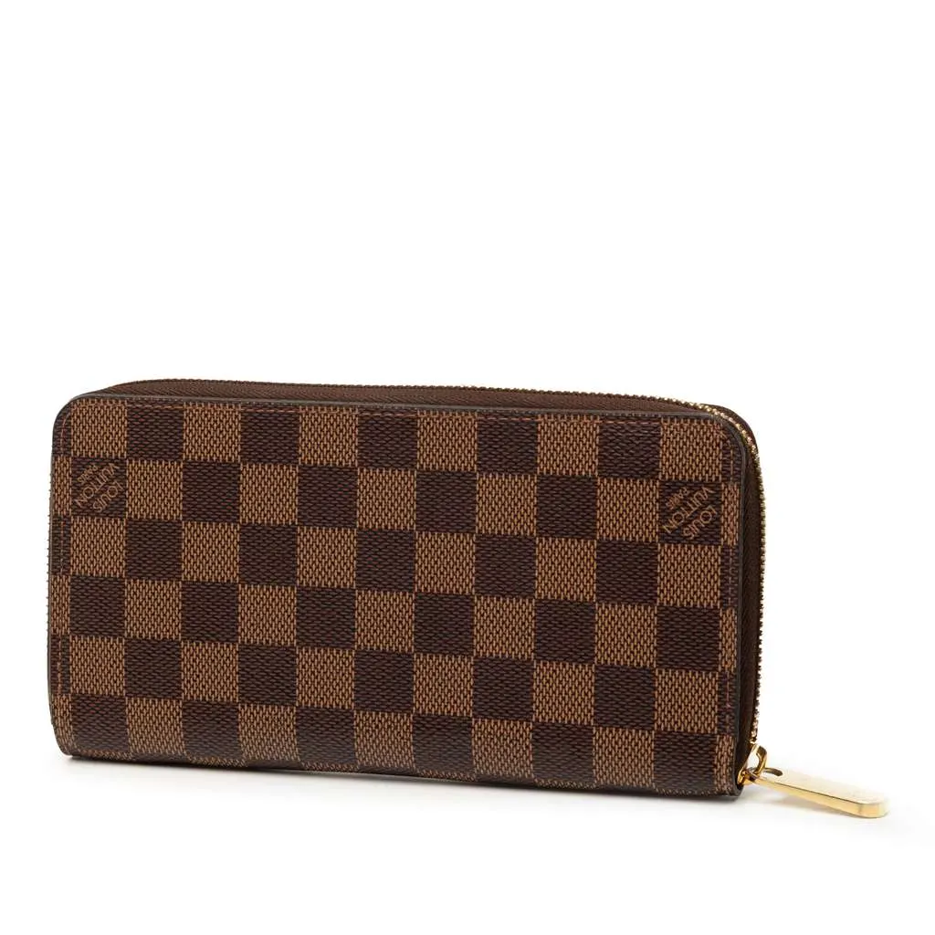 Louis Vuitton Damier Ebene Zippy Long Wallet Brown Very good - Back View