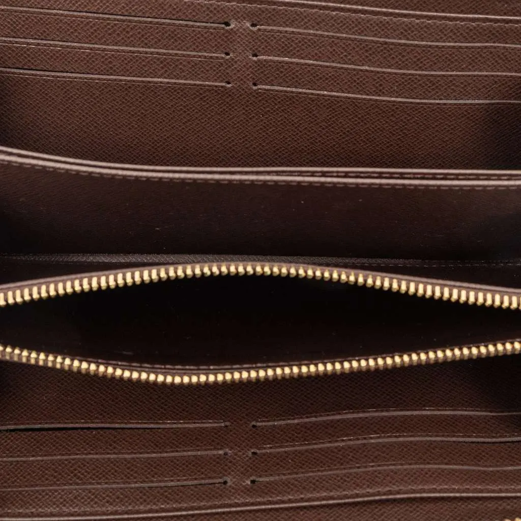 Louis Vuitton Damier Ebene Zippy Long Wallet Brown Very good - Model View