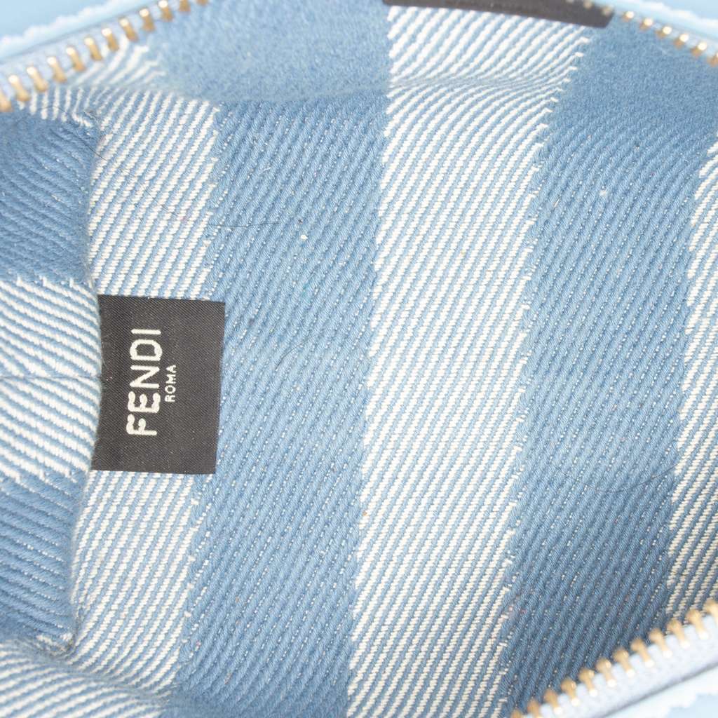 Fendi Mini Denim Effect FF Jacquard Roll Satchel - 4