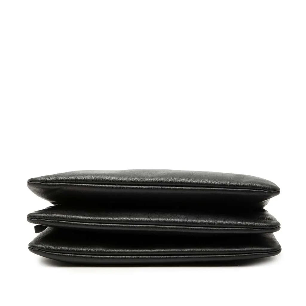 Celine Large Lambskin Trio Crossbody Black Leather Good - Inside View