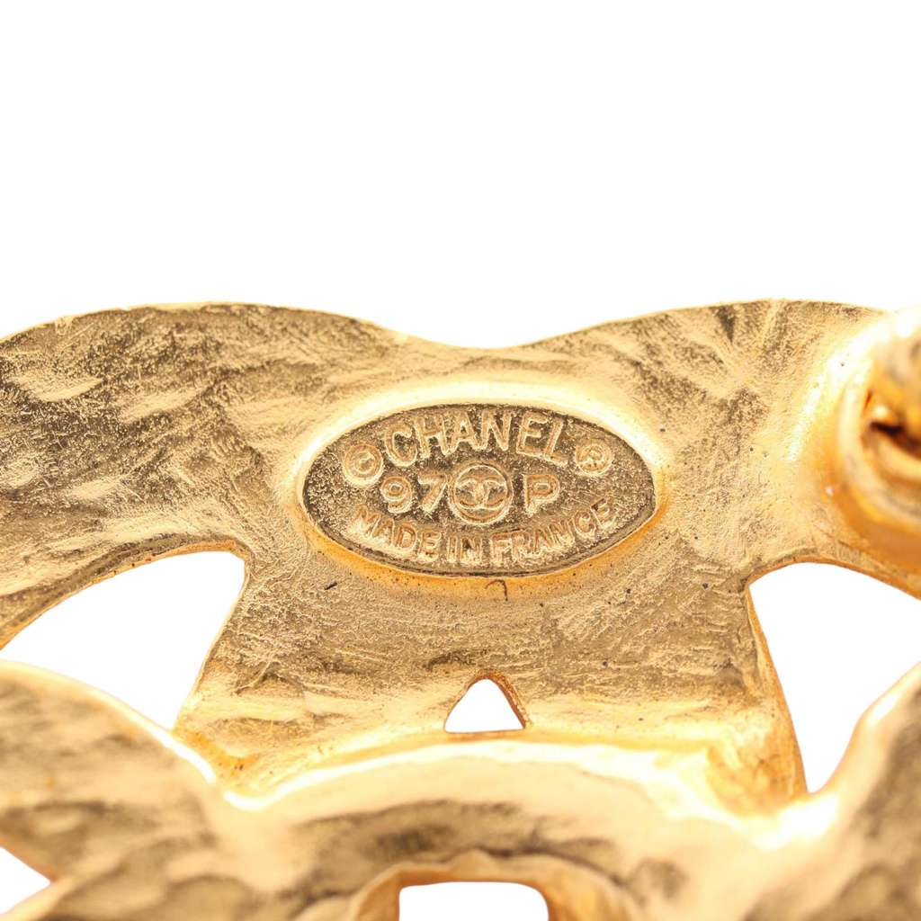 Chanel CC Gold Plated Twisted Brooch - 3