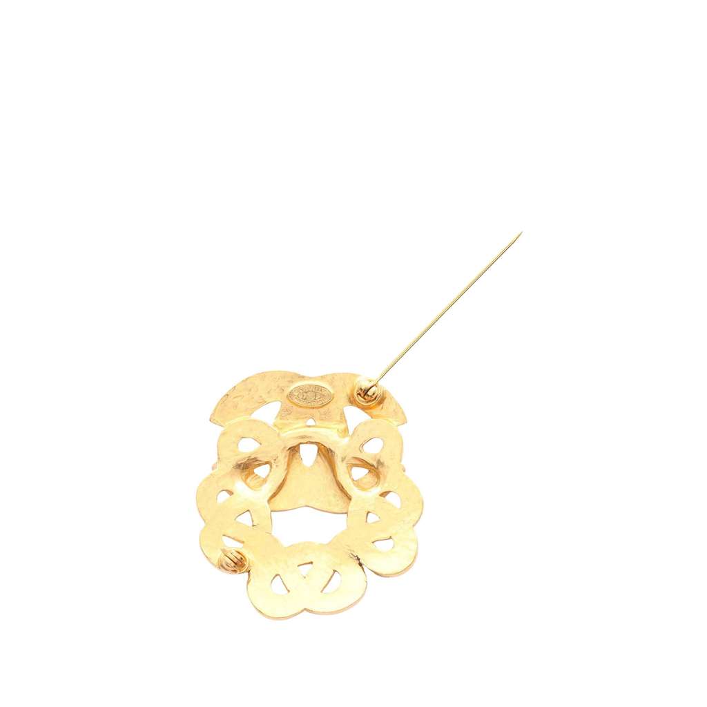 Chanel CC Gold Plated Twisted Brooch - 4
