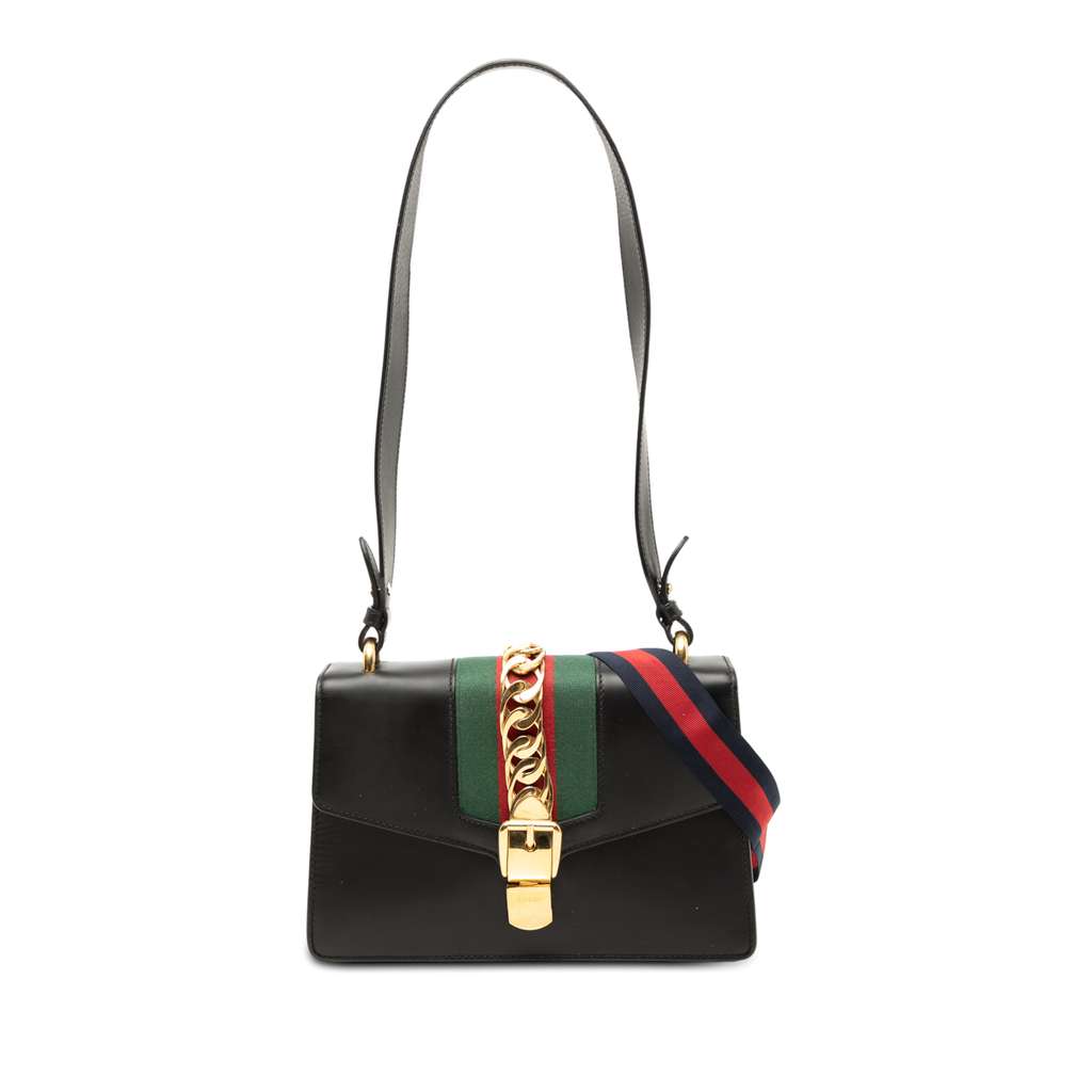 Gucci Small Leather Sylvie Web Satchel
