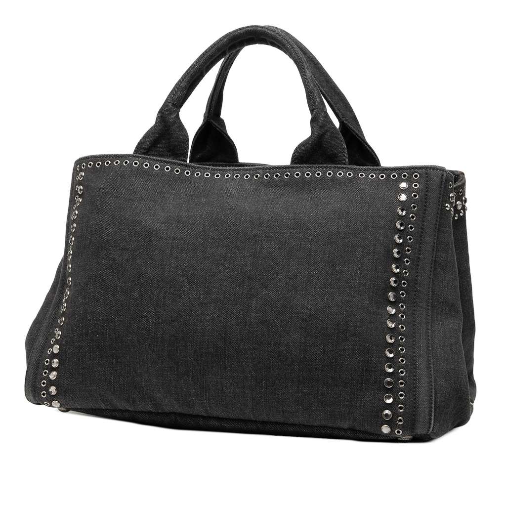Prada Denim Canapa Bijoux Satchel - 2