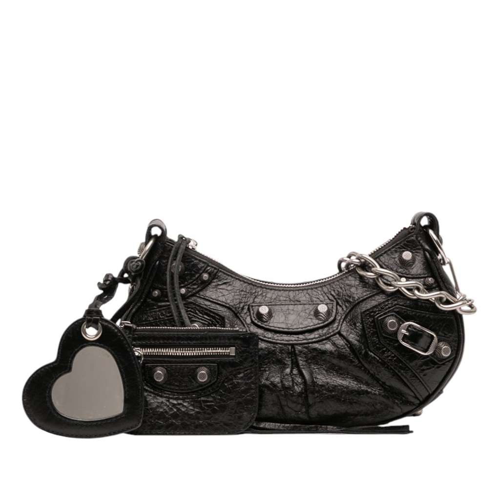 Balenciaga Lambskin Motocross Le Cagole XS Black Small Leath