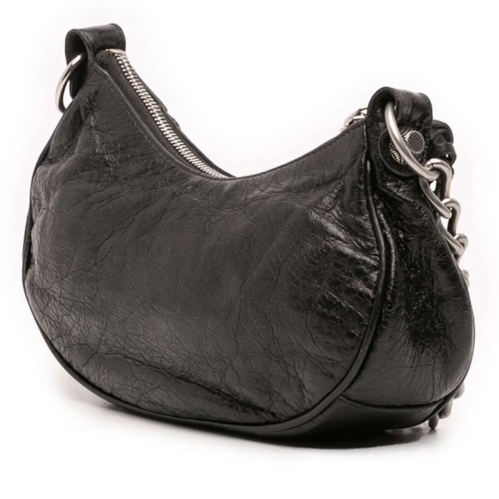 Balenciaga Lambskin Motocross Le Cagole XS Black Leather Good - Back View