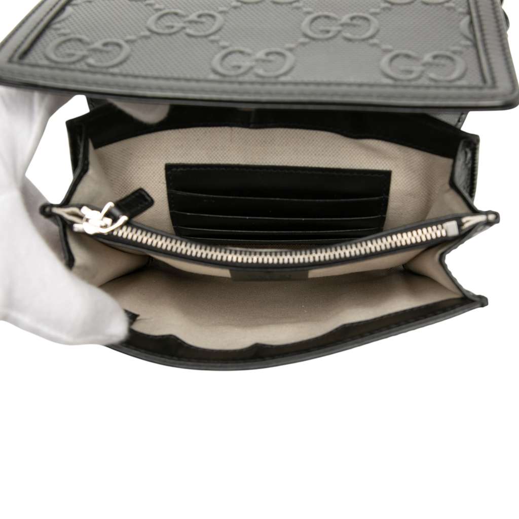 Gucci GG Embossed Leather Flap Crossbody - 4