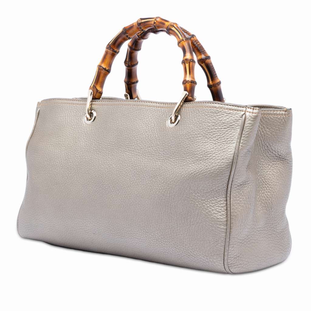 Gucci Medium Calfskin Bamboo Shopper Satchel - 2
