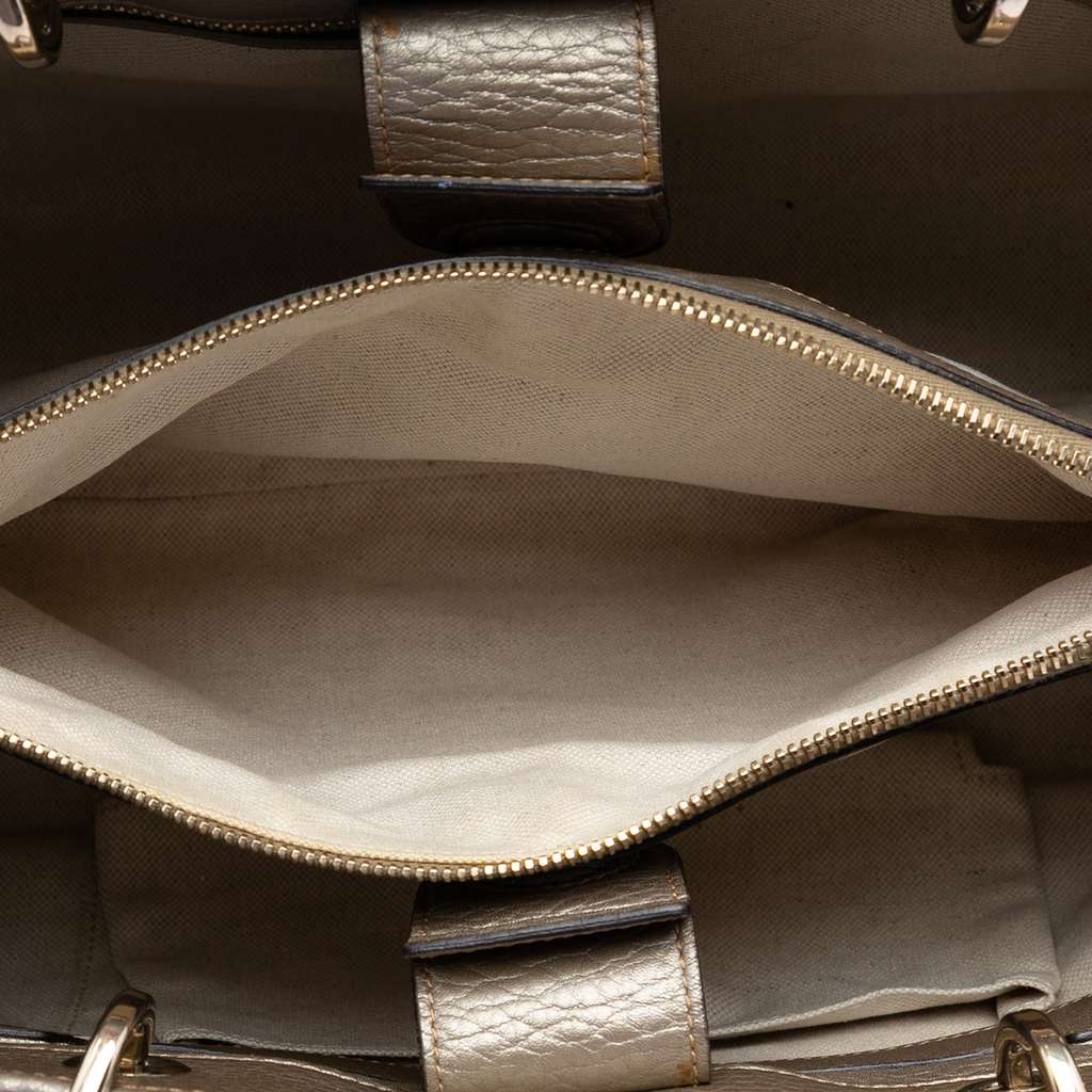 Gucci Medium Calfskin Bamboo Shopper Satchel - 4