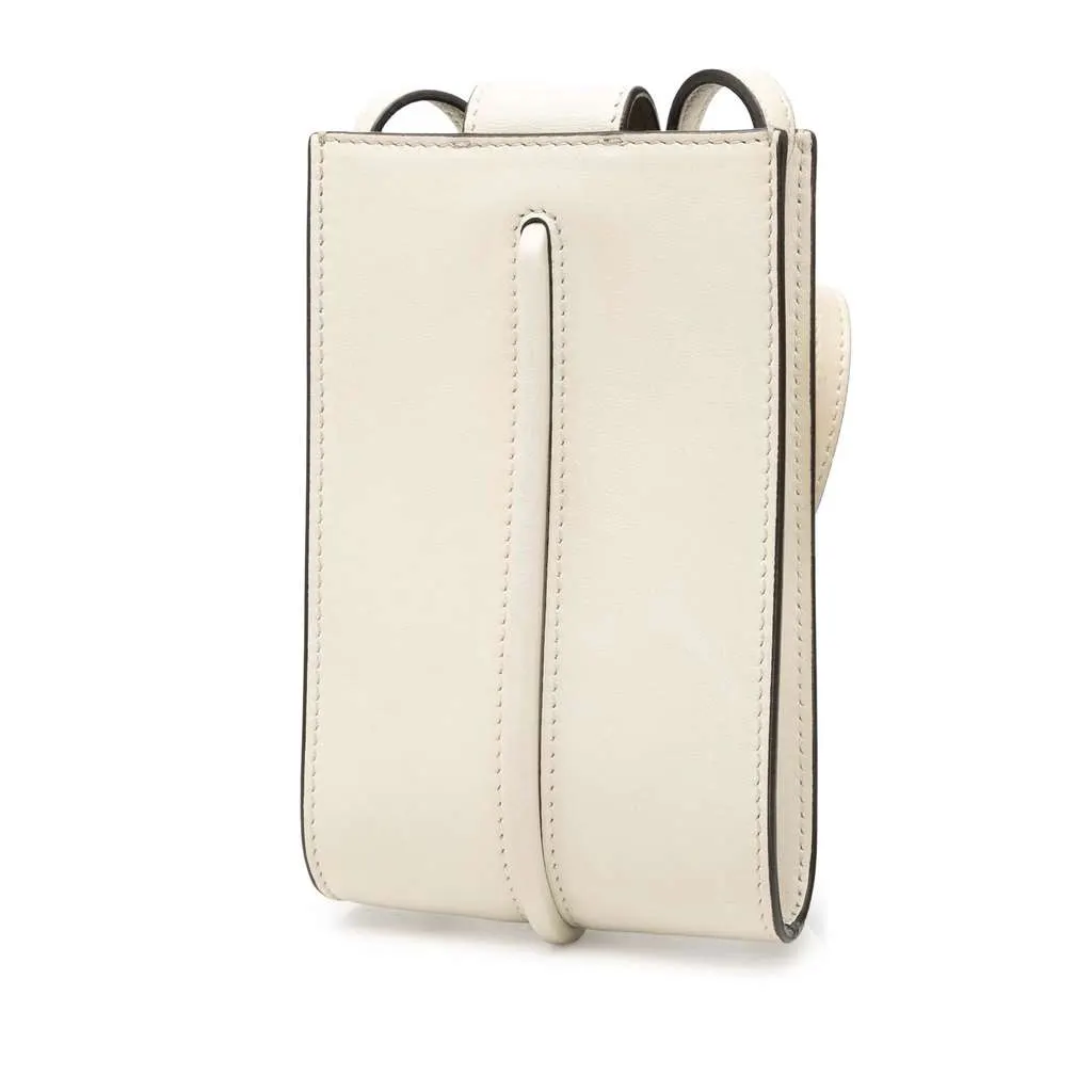 Fendi Leather Fendigraphy Phone Pouch White Leather Very good - Back View