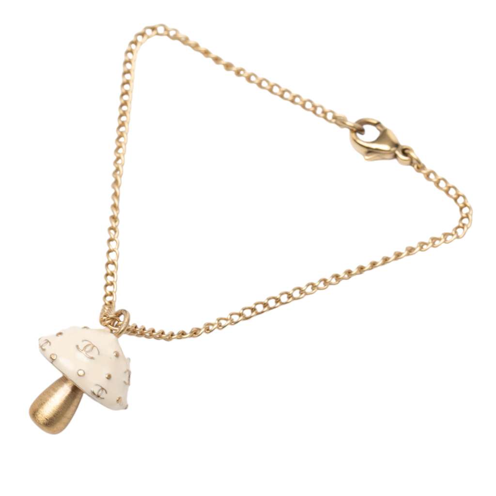 Chanel Gold Plated Enamel Mushroom Bracelet - 2