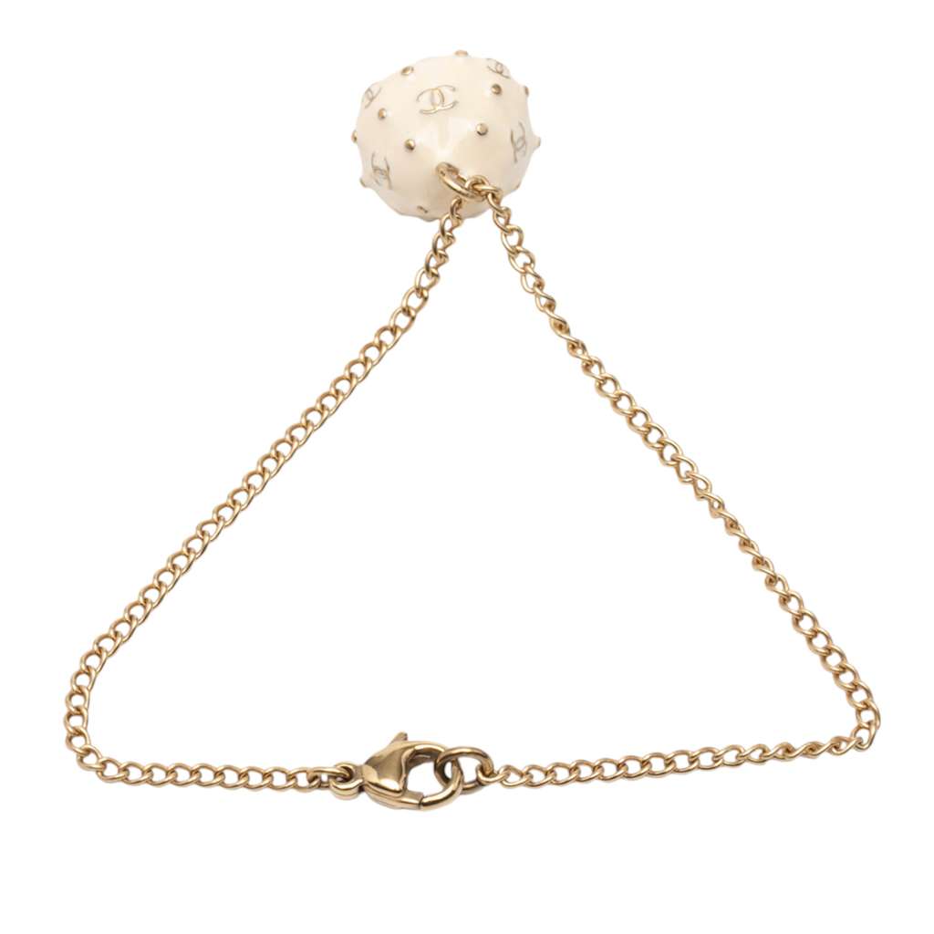 Chanel Gold Plated Enamel Mushroom Bracelet - 3