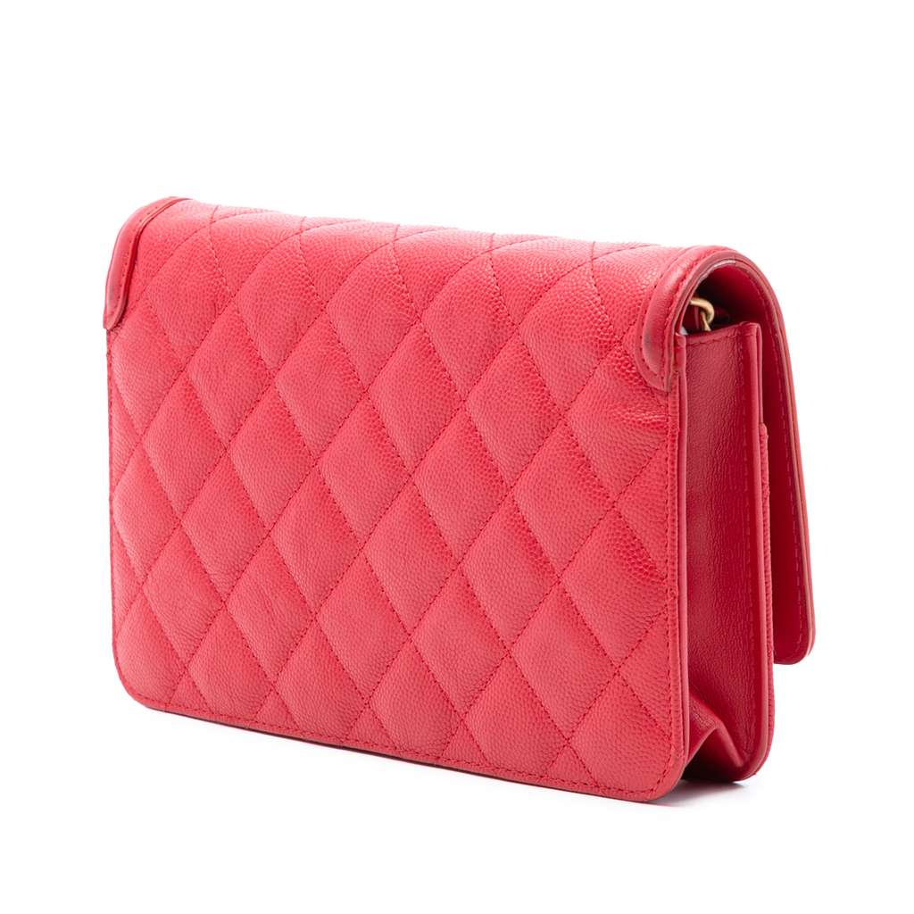 Chanel Caviar CC Filigree Wallet On Chain - 2