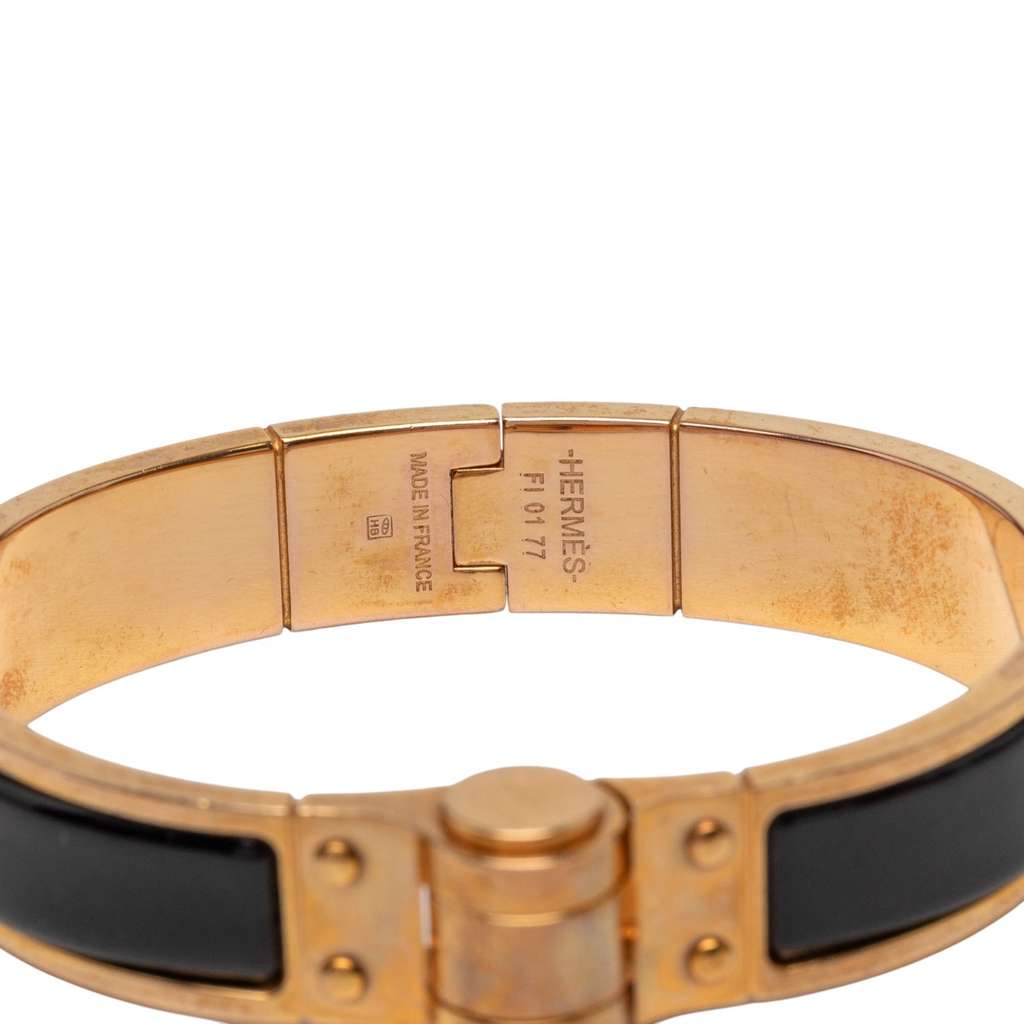 Hermès Narrow Enamel Charniere Uni Hinged Bracelet - 4