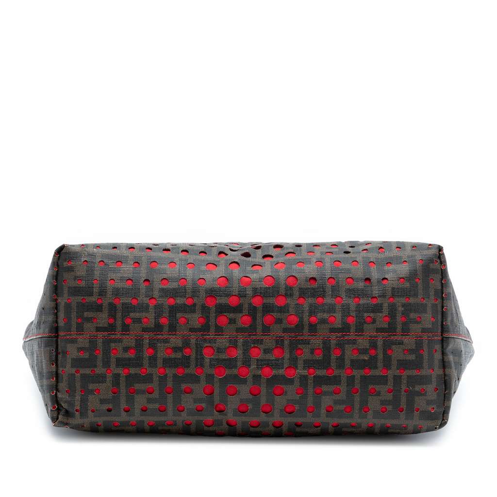 Fendi Medium Zucca Perforated Coated Canvas Roll Tote - 3