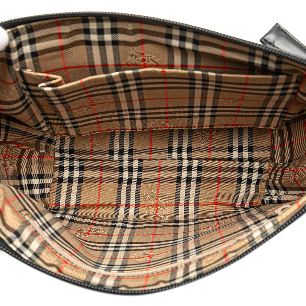 Burberry House Check Trimmed Leather Shoulder Bag - 4