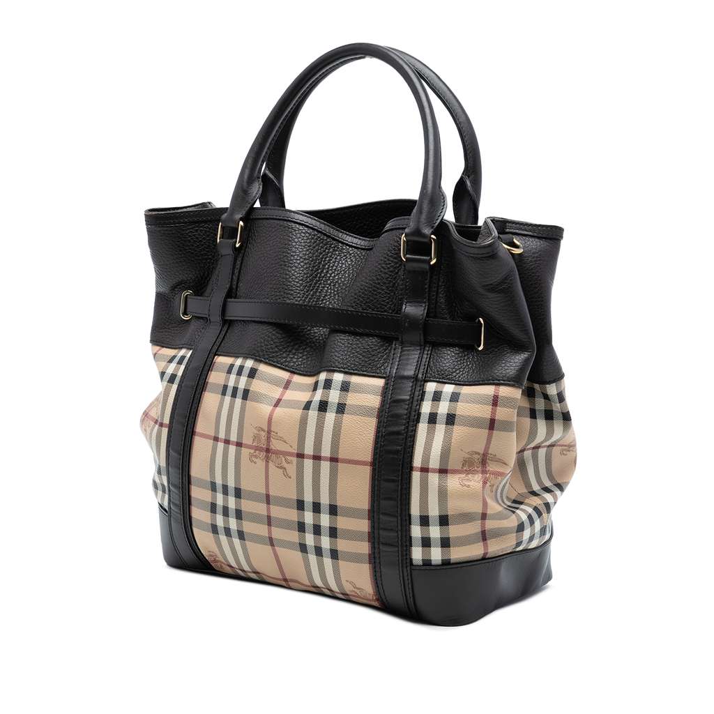 Burberry Haymarket Check Coated Canvas Satchel - 2