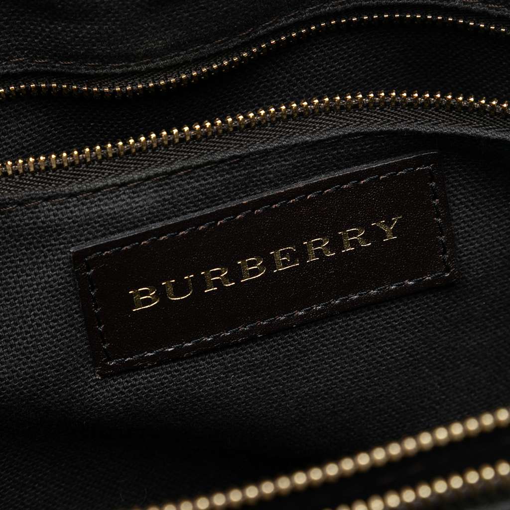 Burberry Haymarket Check Coated Canvas Satchel - 5