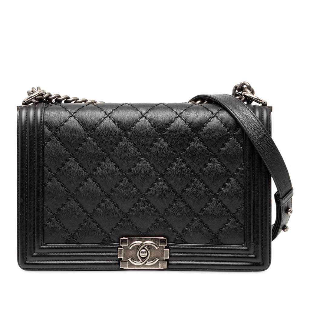 Chanel Medium Calfskin Double Stitch Boy Flap