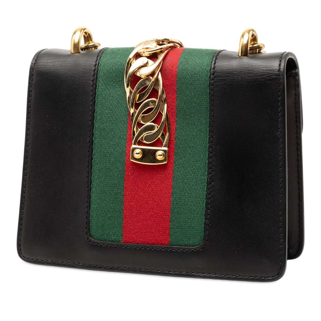 Gucci Mini Leather Web Sylvie Chain Crossbody - 2