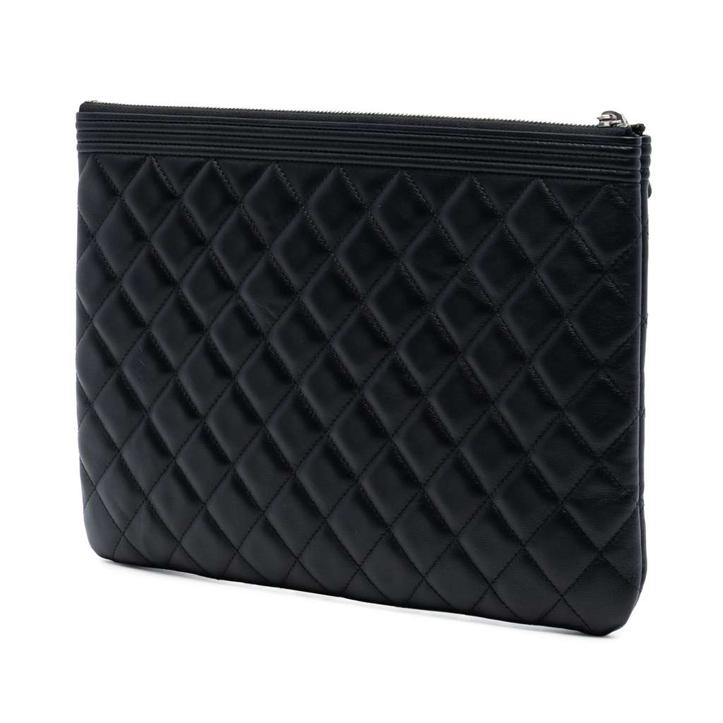 Chanel Medium Quilted Lambskin Boy O Case Clutch - 2