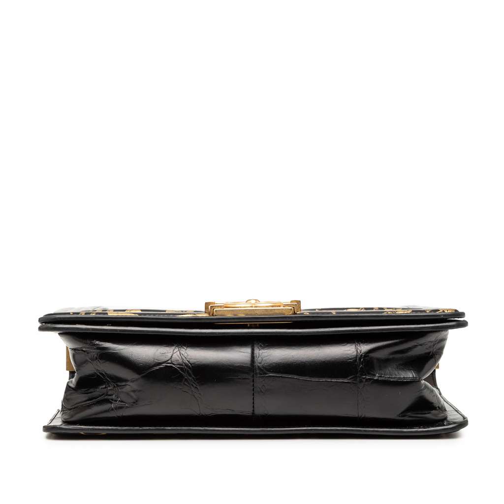 Chanel Medium Croc Embossed Leather Graffiti Cocodile Boy Flap - 3