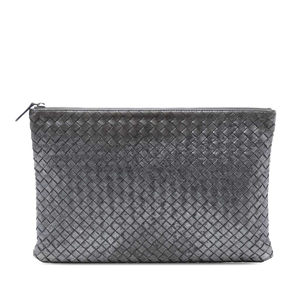 Bottega Veneta Metallic Nappa Intrecciato Clutch