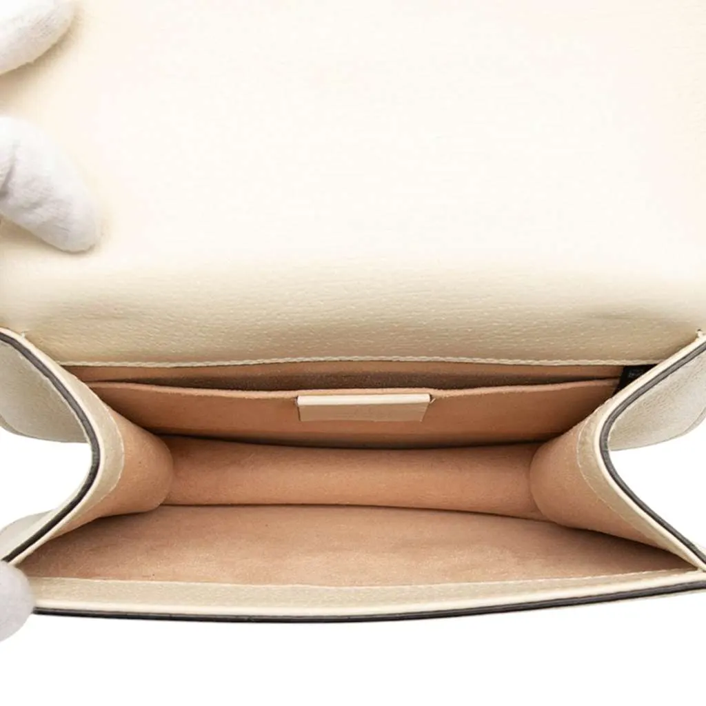 Gucci Small Calfskin Web Linea Butterfly Totem Crossbody White Leather Very good - Model View