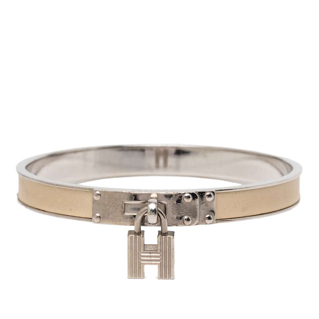 Hermès Leather Kelly H Cadena Lock Bangle Bracelet