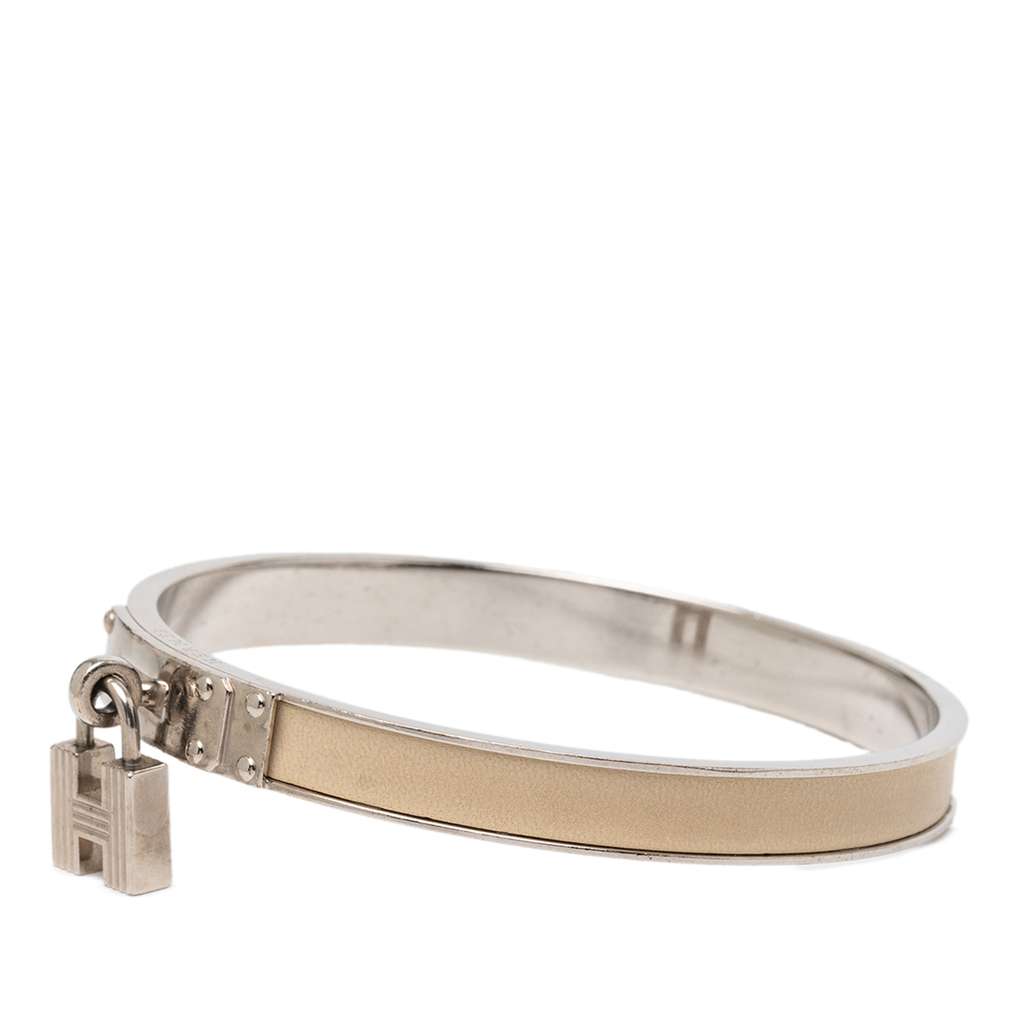 Hermès Leather Kelly H Cadena Lock Bangle Bracelet - 2