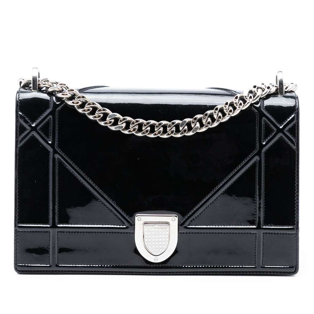 Dior Medium Patent Diorama Flap