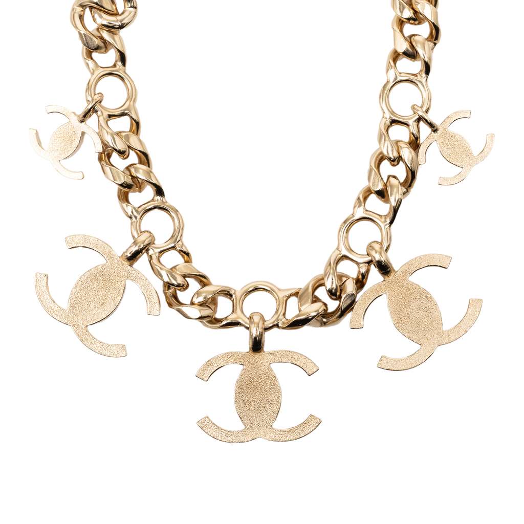 Chanel CC Gold Plated Faux Pearl Crystal Choker Necklace - 3