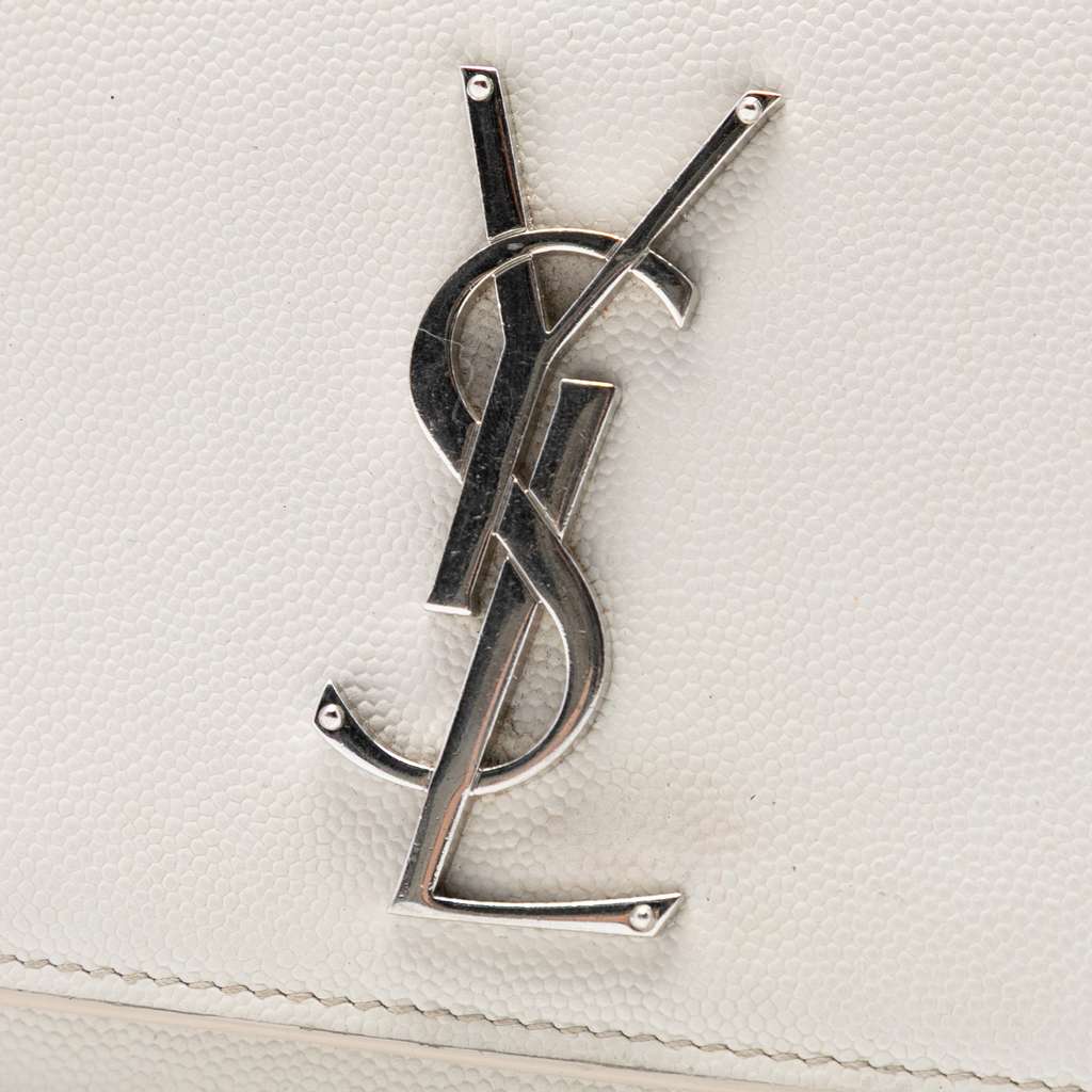 Saint Laurent Medium Grain De Poudre Monogram Kate Crossbody - 5