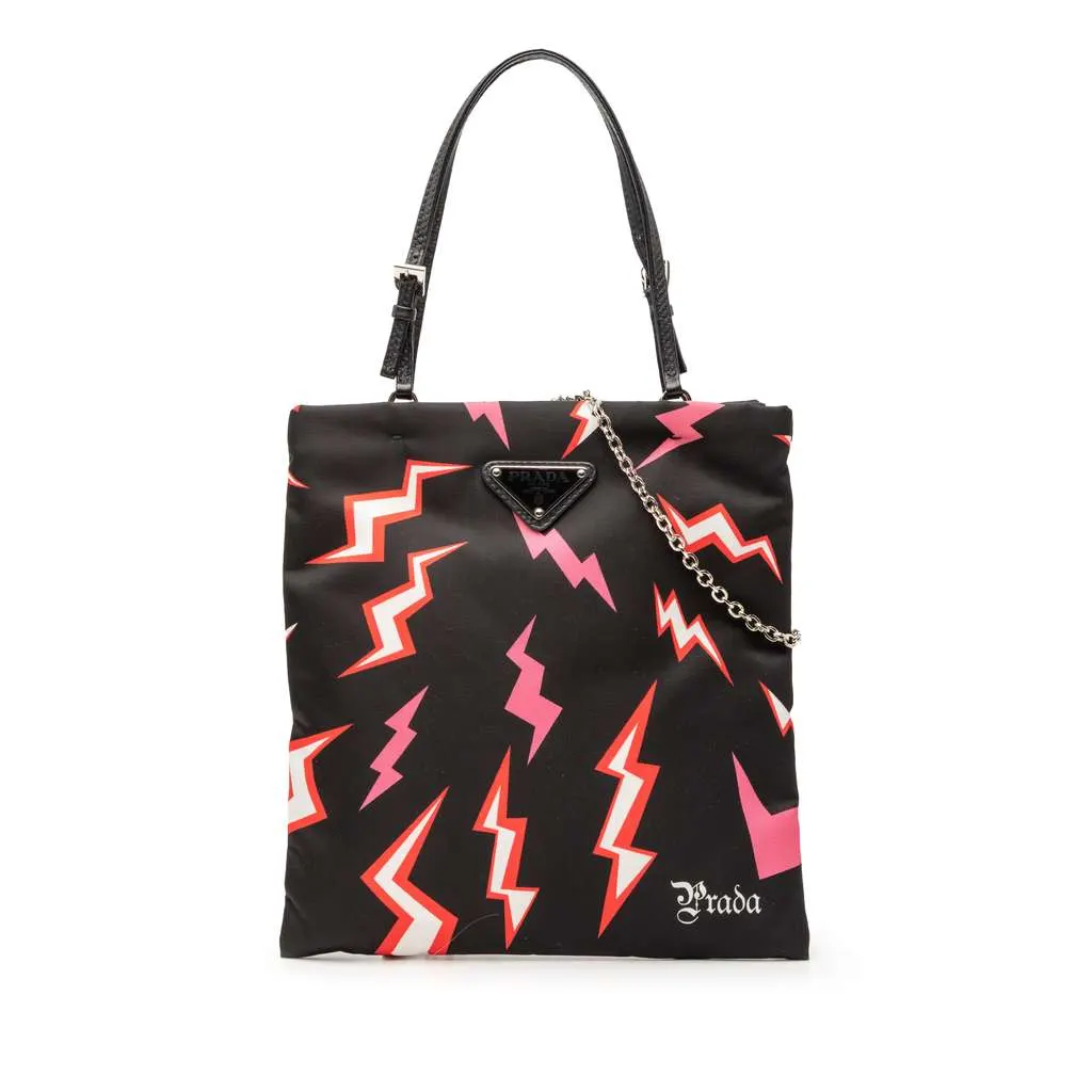 Prada Universal Studios Mini Tessuto Frankenstein Tote Black Very good - Front View